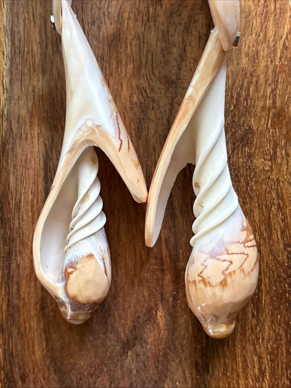Beautiful and unique fork & spoon hand carved conch sea shell - Picture 6 of 12